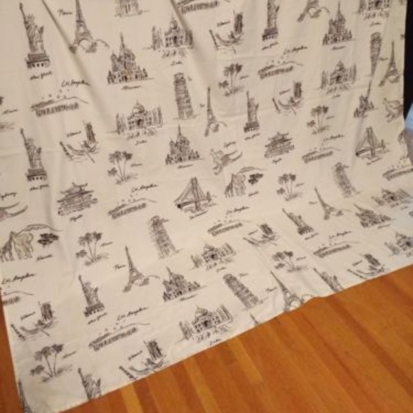 Bath Fabric Shower Curtain Travel Themed Poshmark